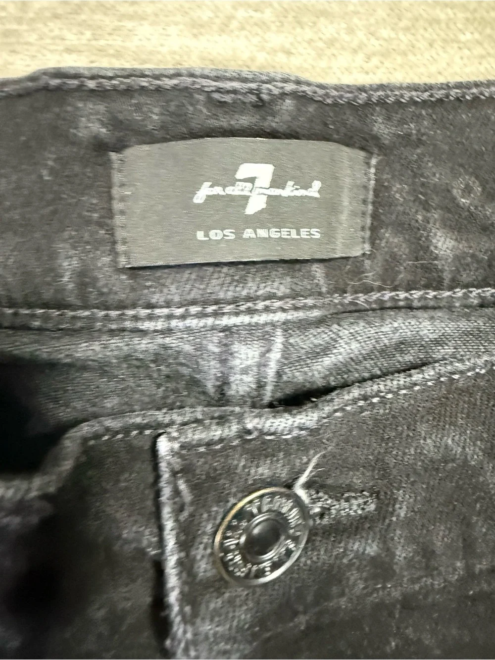 7 For All Mankind Men’s Black Slim Straight Jeans Size 32 Stretch Denim